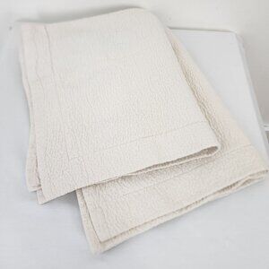 Crate & Barrel Eden Cream Standard Pillow Sham x2 100% Cotton Made In Portugal